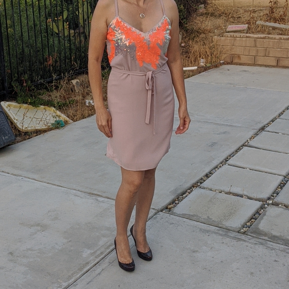 Ark & Co sequin belted dress